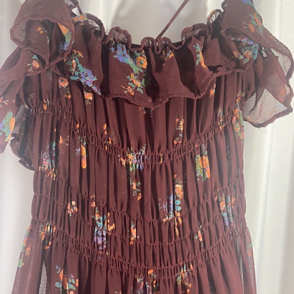 FREE PEOPLE CLOUD NINE MAXI DRESS IN WINE SIZE XS - Picture 9 of 12